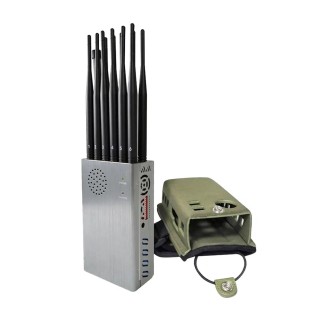 Professional 12-Antenna Handheld Signal Jammer - Blocks GPS, GSM, Bluetooth, 2G/3G/4G/5G Cellular, WiFi 2.4G/5.8GHz Signals