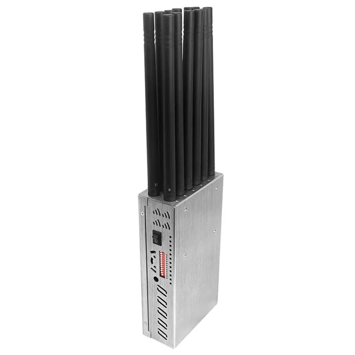 12-Antennas Signal Jammer, GSM/LTE/5G/GPS/WiFi/Lojack Mobile Phone & Tracking Signal Blocker