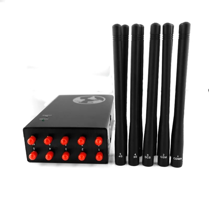 10-Channel Signal Jammer, VHF/UHF/2G-5G/GPS/WiFi Cell Phone & Tracker Signal Blocker