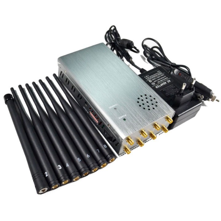 8-Antennas Portable Jammer Hacking Gadget – Blocks 2G/3G/4G/5G Mobile, LOJACK, WiFi 2.4G, GPS L1 & Wireless Spy Camera Signals