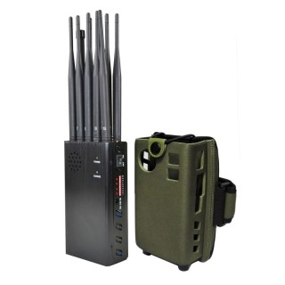 Portable 10-Antenna Mobile Signal Jammer – 3G/4G/GPS/WiFi/LOJACK Blocked, Up to 20m Coverage