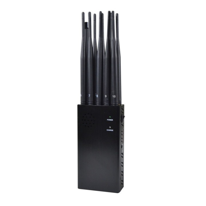 Portable 10-Antenna Mobile Signal Jammer – 3G/4G/GPS/WiFi/LOJACK Blocked, Up to 20m Coverage