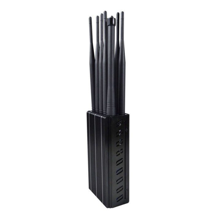 Portable 10-Antenna Mobile Signal Jammer – 3G/4G/GPS/WiFi/LOJACK Blocked, Up to 20m Coverage