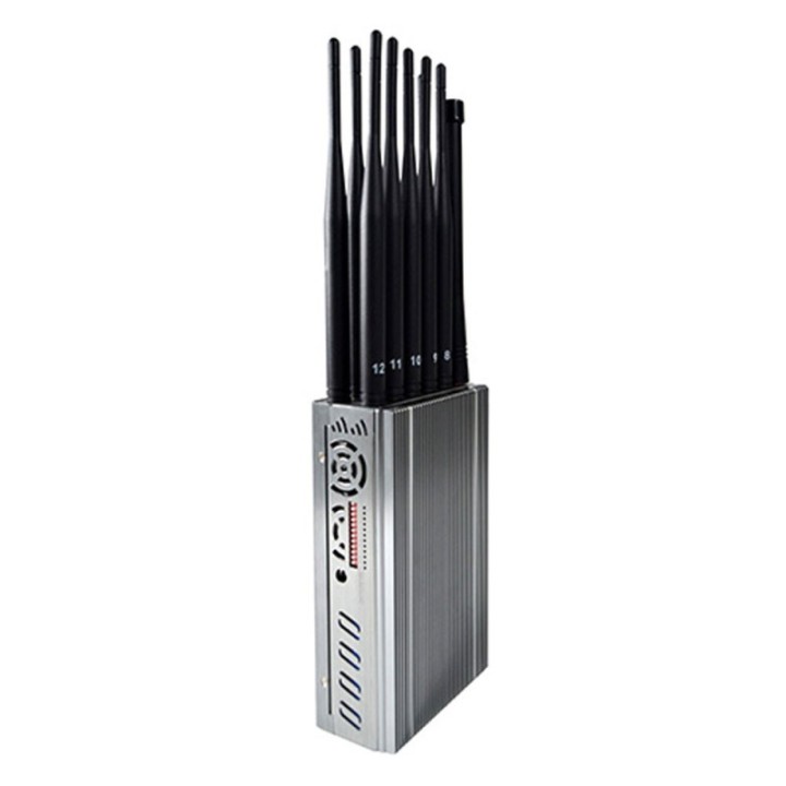 12-Antenna 2G 3G 4G 5G Signal Jammer – 8.4W GPS WiFi LOJACK Blocker, Up to 20m Coverage