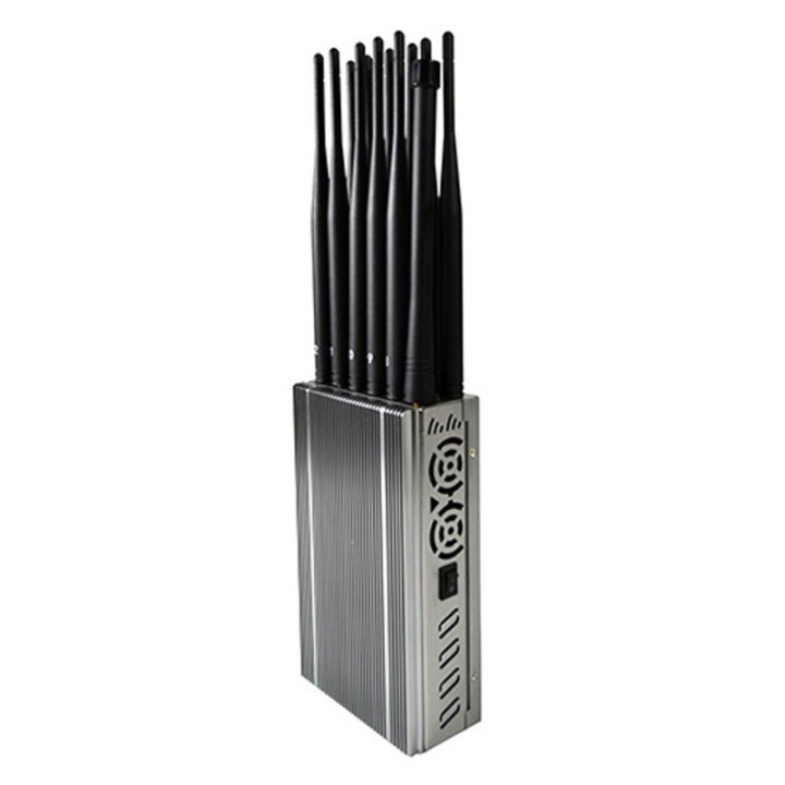 12-Antenna 2G 3G 4G 5G Signal Jammer – 8.4W GPS WiFi LOJACK Blocker, Up to 20m Coverage
