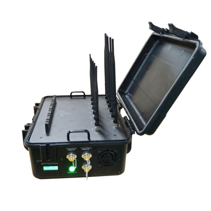 High-Power Suitcase Signal Jammer | 90W Portable Blocker for 2G/3G/4G/5G, GPS, WiFi & VHF/UHF