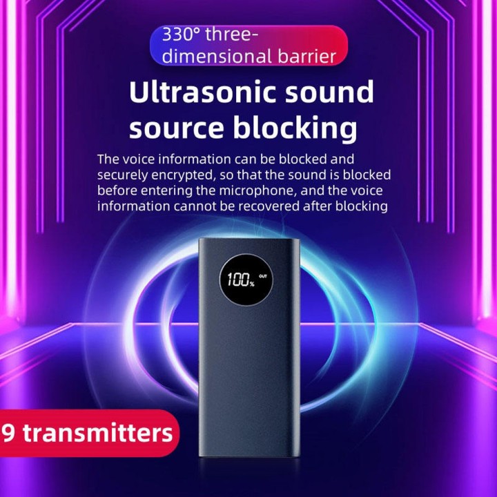 AudioShield Pro | Military-Grade Anti-Recording Jammer & Power Bank