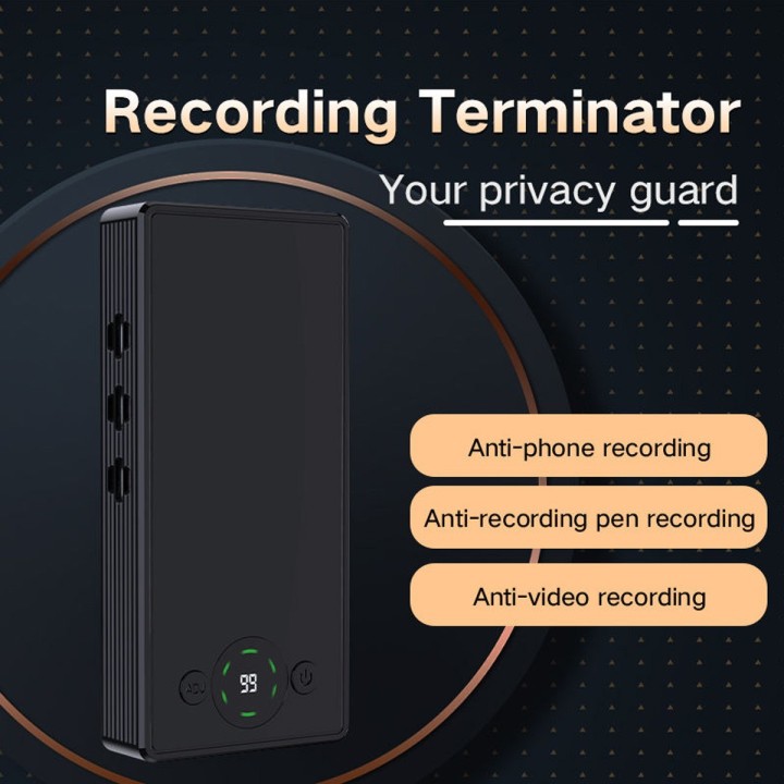 Recording Terminator: 2-in-1 Ultrasonic Jammer & Power Bank with 50m Remote Control Anti-Recording Jammer