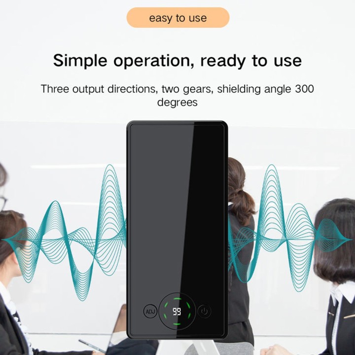 Recording Terminator: 2-in-1 Ultrasonic Jammer & Power Bank with 50m Remote Control Anti-Recording Jammer